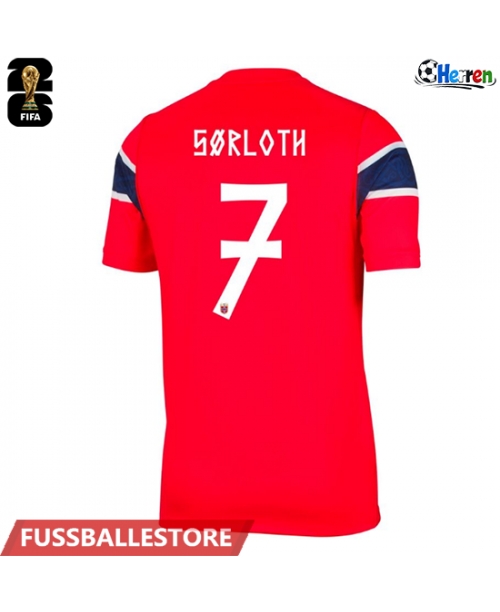 Günstige Norwegen Alexander Sorloth #7 Heimtrikot WM 2026 Kurzarm